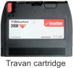 Front of a Travan cartradge with 20GB storage capacity.