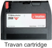 Front of a Travan cartradge with 20GB storage capacity.